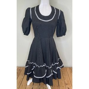 Vintage PARTNERS PLEASE Polka Dot Western Dress